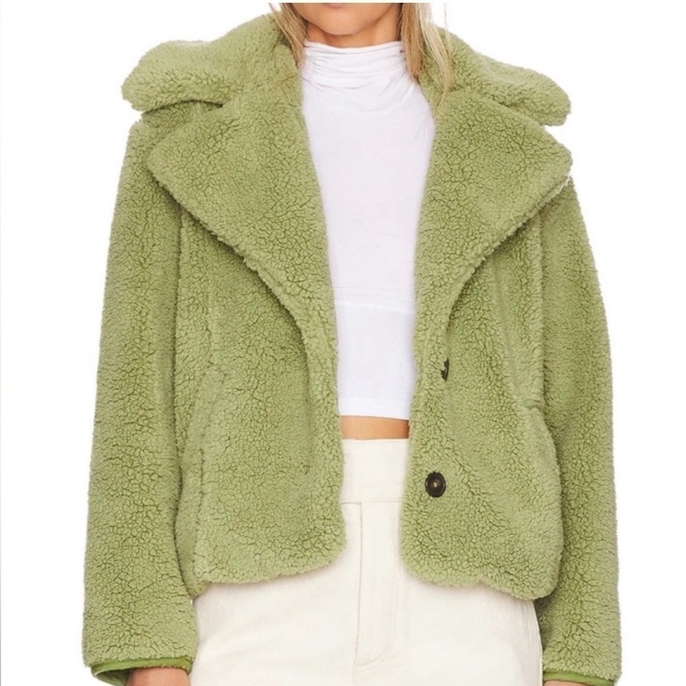 Free People Joplin Cozy‎ Sweet Pistachio Jacket Size Small Women